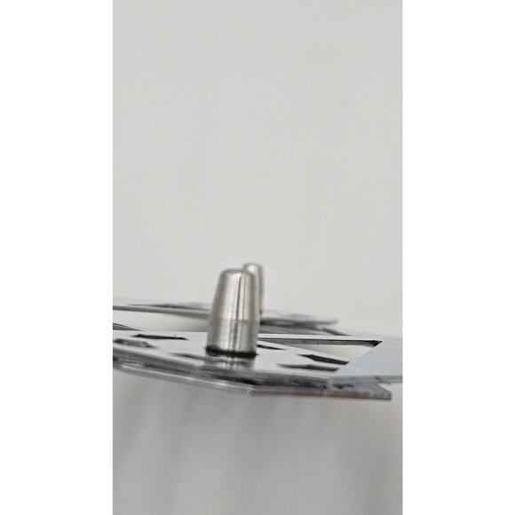 Vintage Mid Century Silver tone / Chrome Expandable Accordion Gear Trivet  1950s - Picture 5 of 6